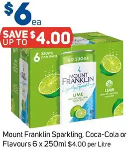 Foodland Mount franklin sparkling, coca-cola or flavours offer