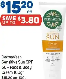 Foodland Dermaveen sensitive sun spf 50+ face & body cream offer