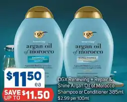 Foodland Ogx renewing + repair & shine argan oil of morocco shampoo or conditioner offer