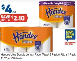 Foodland Handee ultra double length paper towel or ultra offer