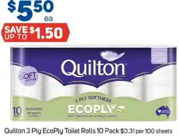 Foodland Quilton 3 ply ecoply toilet rolls offer