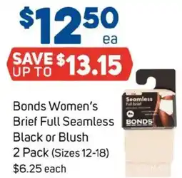 Foodland Bonds women's brief full seamless black or blush offer