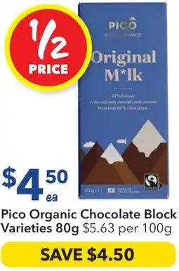 Ritchies Pico organic chocolate block offer