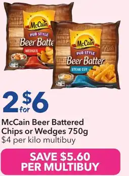 Ritchies Mccain beer battered chips or wedges offer