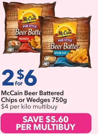 Ritchies Mccain beer battered chips or wedges offer