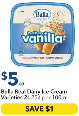 Ritchies Bulla real dairy ice cream offer