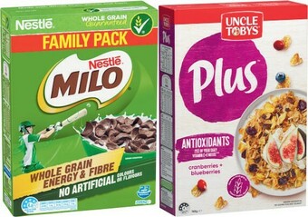 Coles Uncle Tobys Plus 705g-820g or Nestlé Milo Cereal 700g offer