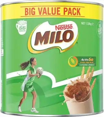 Coles Nestlé Milo Choc Malt Powder Drink 1.32kg offer
