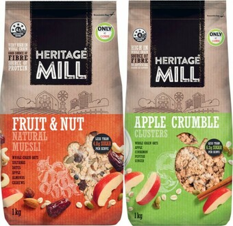 Coles Heritage Mill Muesli or Clusters 1kg offer