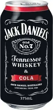 Woolworths Jack Daniels Whiskey & Cola Cans 10x375ml offer