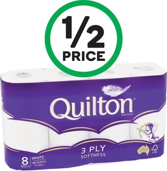 Woolworths Quilton Toilet Tissue Pk 8 offer