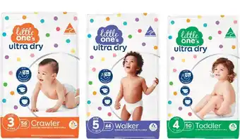 Woolworths Little Oneu2019s Baby Nappies Pk 40-56 offer