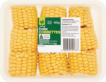 Woolworths Australian Corn Cobbettes 425g Pack offer