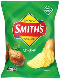 IGA Smith’s Crinkle Cut Chips 150‑170g Selected Varieties offer
