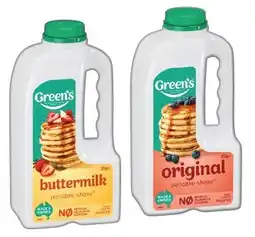 IGA Green’s Pancake Shake 325‑375g Selected Varieties offer