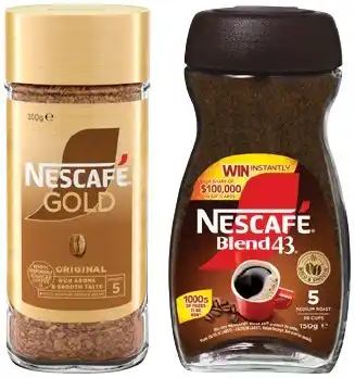 IGA Nescafé Blend 43 Instant Coffee 140‑150g or Gold Instant Coffee 90‑100g Selected Varieties offer