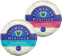 IGA Tasmanian Heritage Double Brie or Camembert 200g offer