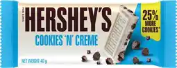 IGA Hershey’s Cookies & Cream Bar 40g or Reese’s Chocolate 39‑50g Selected Varieties offer