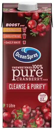 IGA Ocean Spray Unsweetened Pure Cranberry Juice offer