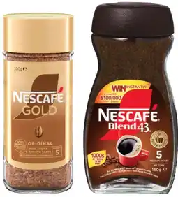 IGA Nescafé Blend 43 Instant Coffee 140‑150g or Gold 90‑100g Selected Varieties offer