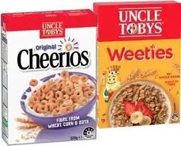 IGA Uncle Tobys Cheerios Original 320g or Weeties Cereal 510g offer