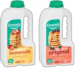 IGA Green’s Pancake Shake 325‑375g Selected Varieties offer