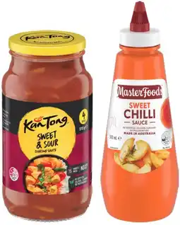 IGA KanTong Cooking Sauce 485‑520g or Sweet Chilli Squeezy Sauce 500mL Selected Varieties offer