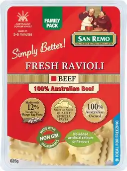 IGA San Remo Fresh Filled Pasta Selected Varieties offer