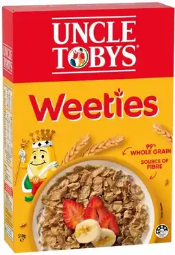 IGA Uncle Tobys Weeties Cereal offer