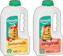 IGA Green’s Pancake Shake 325‑375g Selected Varieties offer