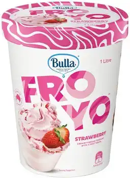 IGA Bulla FroYo Frozen Yoghurt Selected Varieties offer