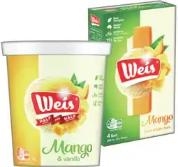 IGA Weis Tub 1 Litre, Bar 4 Pack or Mini 6 Pack Selected Varieties offer
