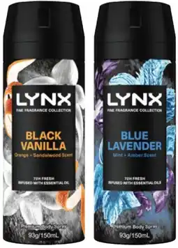 IGA Lynx Fine Fragrance Collection Premium Body Spray Selected Varieties offer