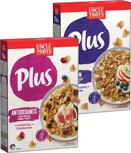 IGA Uncle Tobys Plus Cereal 620‑705g Selected Varieties offer