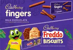 IGA Cadbury Milk Chocolate Fingers 114g or Freddo Biscuits 167g offer