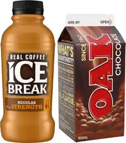 IGA Ice Break Real Coffee 500mL or Oak Flavoured Milk 600mL Selected Varieties offer