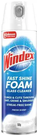 IGA Windex Fast Shine Foam Glass Cleaner Selected Varieties offer