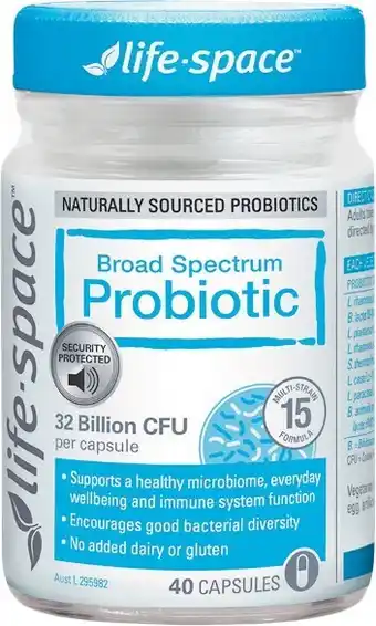 Woolworths NEW Life Space Broad Spectrum Probiotic Capsules Pk 40~ offer