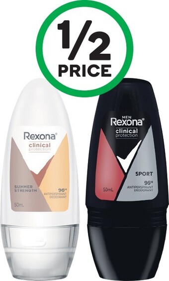 Woolworths Rexona Clinical Roll On Deodorant 50ml offer
