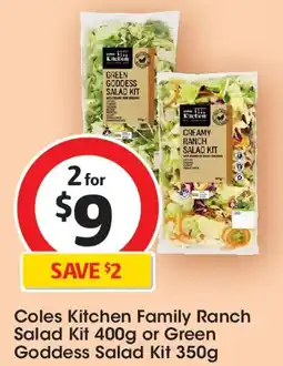 Coles Coles kitchen family ranch salad kit or green goddess salad kit offer