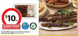Coles Coles RSPCA Approved Chicken Kebabs Honey & Soy offer