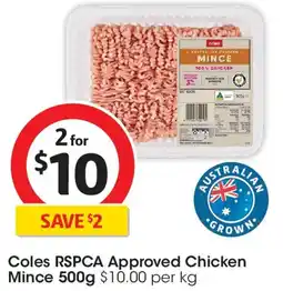 Coles Coles RSPCA Approved Chicken Mince offer