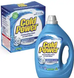 Coles Cold Power Laundry Liquid 2 Litre or Powder 2kg offer