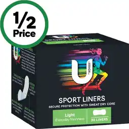 Woolworths U by Kotex Sport Liners offer