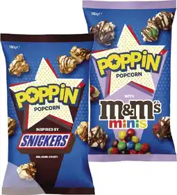 Coles Poppin M&Ms or Snickers Popcorn 110g offer