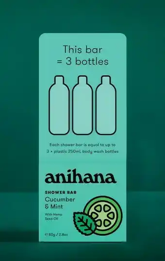 Priceline Anihana Cucumber & Mint Shower Bar 80g offer