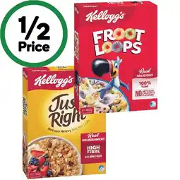 Woolworths Kellogg’s Froot Loops 460g or Just Right Cereal 740g offer