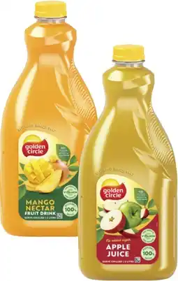 Coles Golden Circle Mango Nectar or Apple Juice 2 Litre offer