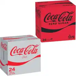 Woolworths Coca-Cola Classic, Diet or Zero Sugar Soft Drink Varieties 24 x 375ml offer