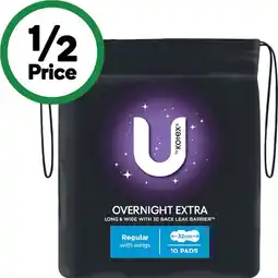 Woolworths U by Kotex Overnight Extra Pads offer